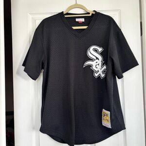 Mitchell & Ness Black Mesh Jersey with White and Yellow Cooperstown Patch